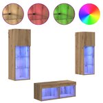 vidaXL Meubles TV muraux 4 Pièces Chêne noir 40 x 30 x 30 cm