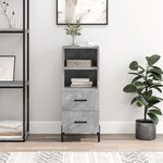 vidaXL Buffet Gris béton 34 5x34x90 cm Bois d'ingénierie