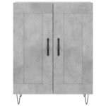 vidaXL Buffet haut Gris béton 69 5x34x180 cm Bois d'ingénierie