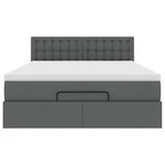 vidaXL Lit ottoman avec matelas gris foncé 140x200 cm tissu