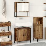 vidaXL Ensemble de mobilier de salle de bain avec étagère 2 Pièces Marron