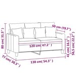 vidaXL Canapé à 2 places Crème 120 cm Tissu