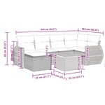 vidaXL Salon de jardin avec coussins 7 Pièces beige résine tressée