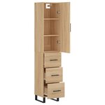 vidaXL Buffet haut Chêne sonoma 34 5x34x180 cm Bois d'ingénierie