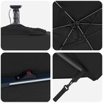 vidaXL Parasol banane à mât déporté Noir 294 x 200 x 254 cm