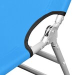 vidaXL Chaise longue pliable avec coussin de tête Acier Bleu turquoise