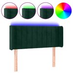 vidaXL Tête de lit à LED Vert foncé 103x16x78/88 cm Velours