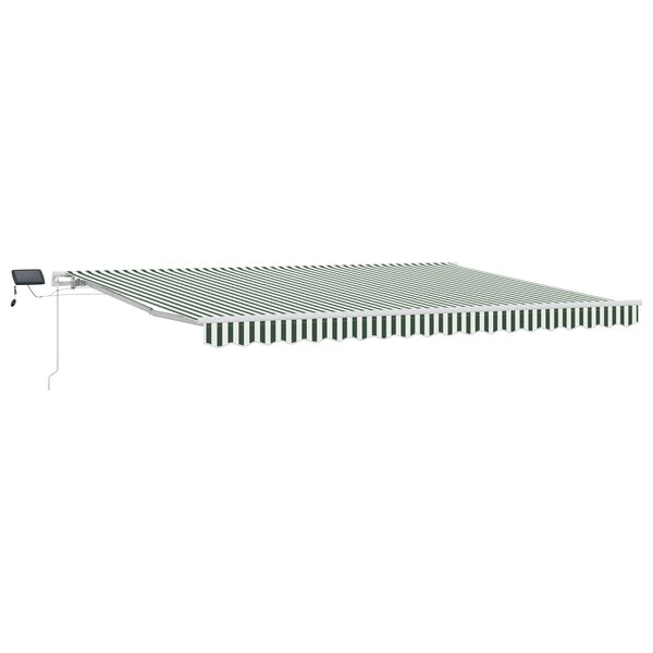 Store manuel rétractable vidaXL avec LED vert et blanc 450x300 cm