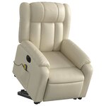 vidaXL Fauteuil inclinable de massage électrique crème similicuir