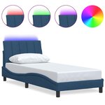 vidaXL Cadre de lit sans matelas bleu 80x200 cm tissu
