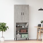 vidaXL Buffet haut Gris béton Bois d'ingénierie