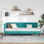 vidaXL Cadre de lit d'angle Turquoise 80 cm x 200 cm tissu