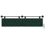 vidaXL Tête de lit suspendue Avec lumière LED Vert foncé Velours