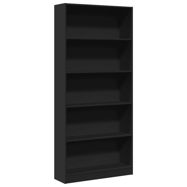 vidaXL Bibliothèque noir 80x24x176 cm bois d'ingénierie