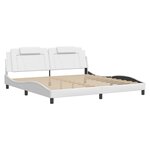 vidaXL Cadre de lit Viana avec LED sans matelas blanc 200x200 cm