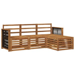 vidaXL Ensemble de canapés d'extérieur 4 Pièces Naturel