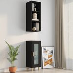 vidaXL Armoire murale Noir 34 5x32 5x90 cm Bois d'ingénierie