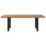 vidaXL Table à manger marron clair bois de chêne massif rectangulaire