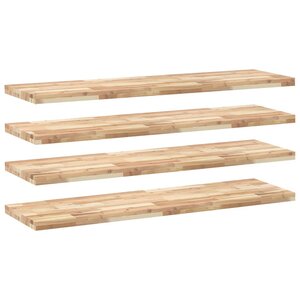 vidaXL Étagères flottantes 4 Pièces 160x40x4 cm acacia massif non traité