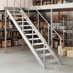 vidaXL Escalier en caillebotis 70x24x7 cm acier galvanisé