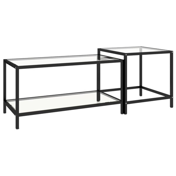 vidaXL Tables à thé 2 Pièces Verre trempé Transparent