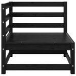 vidaXL Canapé 2 places de jardin avec coussins Noir Bois de pin massif