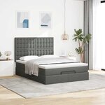 VidaXL Cadre de lit ottoman avec matelas gris foncé 140x190 cm tissu