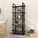 vidaXL Bibliothèque à 5 niveaux Gris 80x30x175 cm Bois de pin