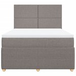 vidaXL Sommier à lattes de lit avec matelas Taupe 140x200 cm Tissu