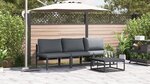 vidaXL Mobilier de jardin avec coussin 3 Pièces Anthracite Acier