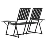 vidaXL Banc de jardin 2 places 165 cm Noir Acier