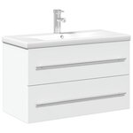 vidaXL Armoire lavabo de salle de bain avec bassin intégré blanc