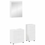 vidaXL Ensemble de mobilier de salle de bain TULUM Blanc brillant
