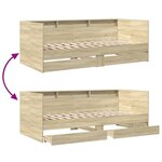vidaXL Lit de jour avec tiroirs sans matelas chêne sonoma 90x200 cm