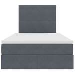 vidaXL Lit avec rangement et matelas Gris foncé 120 x 200 cm Velours