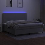 vidaXL Sommier à lattes de lit et matelas et LED Gris clair 200x200 cm