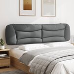 vidaXL Coussin de tête de lit gris clair 200 cm tissu