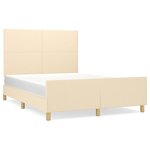 vidaXL Cadre de lit avec tête de lit Crème 140x190 cm Tissu