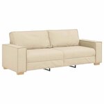 vidaXL Sofa 3 places avec coussin Crème 220 x 78 x 84 cm tissu