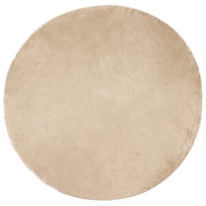 vidaXL Tapis en fausse Tafalla Beige Ø 200 cm Polyester
