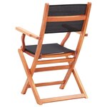 vidaXL Chaises pliables de jardin lot de 4 Noir Eucalyptus textilène
