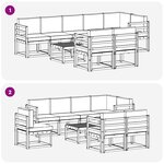 vidaXL Ensemble de canapés d'extérieur 9 pc Blanc et crème Polyester