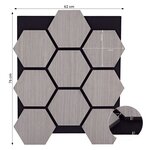 4 Panneaux muraux 62x76 hexagone gris bois