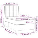 vidaXL Sommier à lattes de lit et matelas Gris clair 80x200 cm Velours