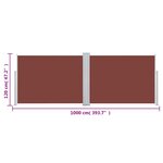 vidaXL Auvent latéral rétractable Marron 120 x 1000 cm