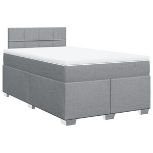 vidaXL Sommier à lattes de lit avec matelas Gris clair 120x200cm Tissu