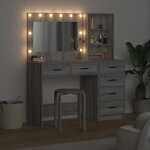 vidaXL Table de Toilette avec tiroir Gris clair 78.5 x 41 x 135 cm