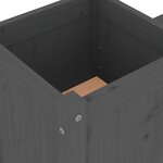 vidaXL Banc avec jardinières gris 180x36x63 cm bois massif de pin