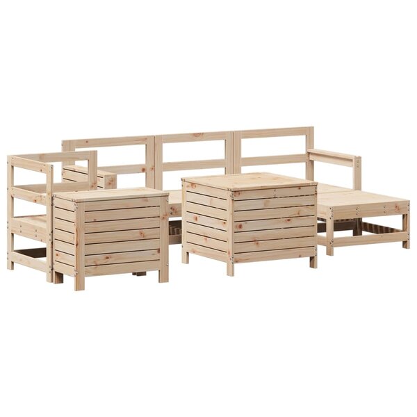 vidaXL Salon de jardin 7 Pièces bois de pin massif