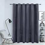 vidaXL Rideau occultant et anneaux métal Velours Anthracite 290x245 cm